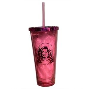 Dolly Parton 24oz Pink Tumbler with Straw